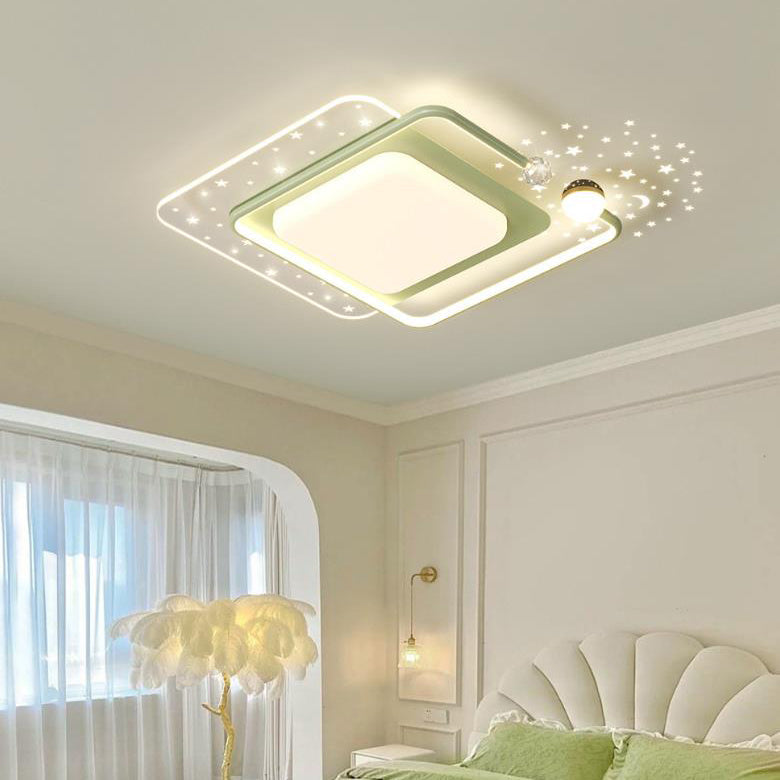 مصباح سقف LED مربع الشكل مصنوع من الأكريليك بتصميم إبداعي معاصر لغرفة المعيشة