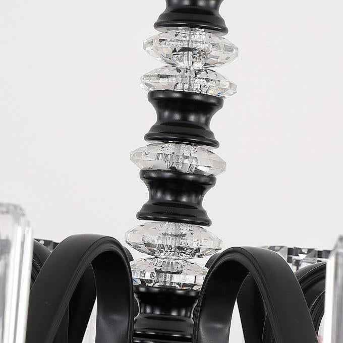 モダンで豪華なシリンダーアイアンガラスクリスタル6/8/10/12ライトシャンデリアリビングルーム用