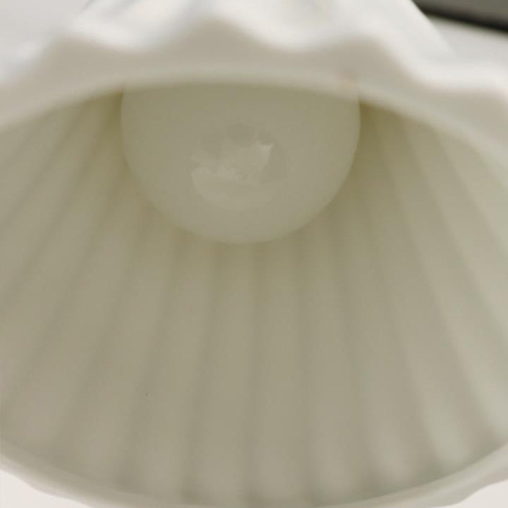 Contemporary Scandinavian Striped Ceramic Bell Shape 1-Light Pendant Light For Dining Room