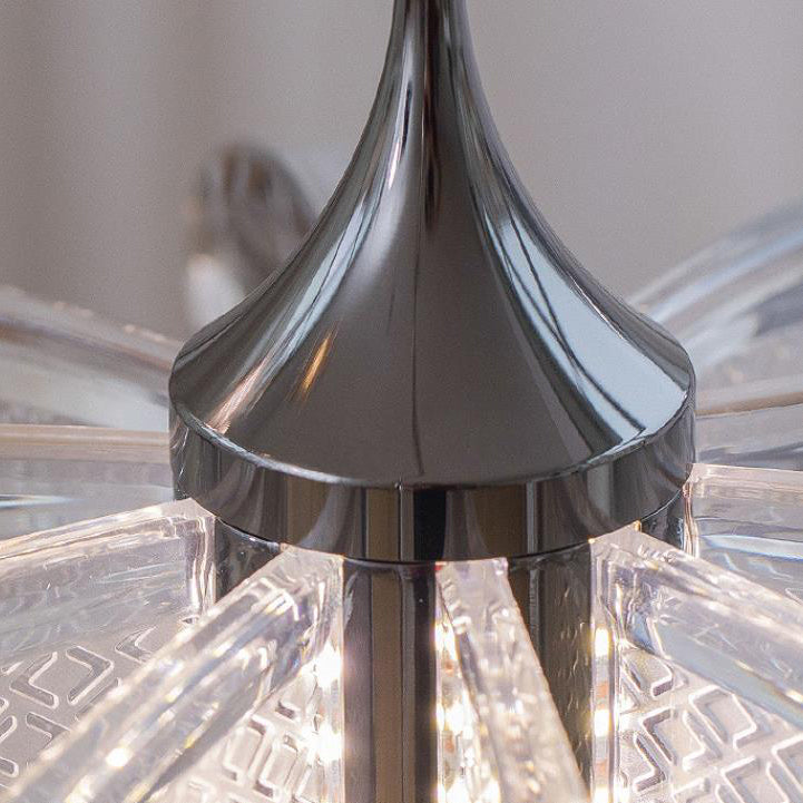 مصباح LED معاصر إبداعي من الفولاذ الكربوني على شكل بتلات أكريليك مربعة الشكل لغرفة المعيشة