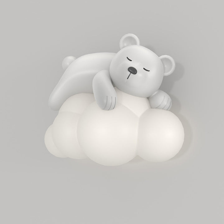 Contemporary Nordic Kids Resin PE Bear Rabbit LED Wall Sconce Lamp For Bedroom
