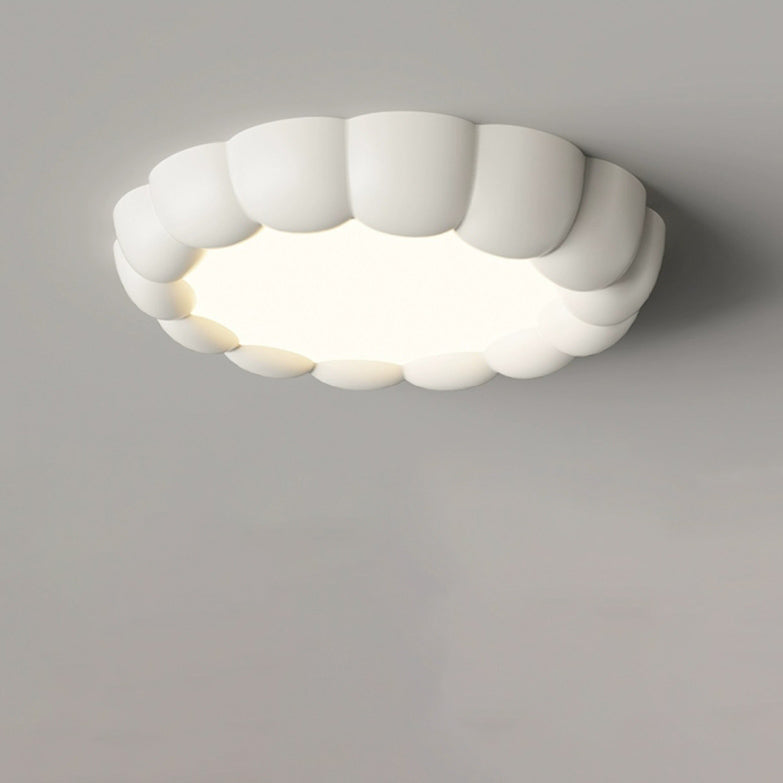 مصباح سقف LED دائري حديث بسيط من مادة ABS من الحديد الكريمي الفقاعي لغرفة المعيشة