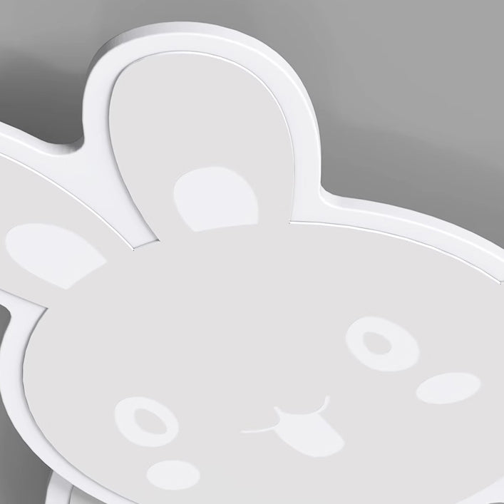 Modern Art Deco Snail Panda Rabbit Round Acrylic Iron LED Flush Mount Ceiling Light For Bedroom