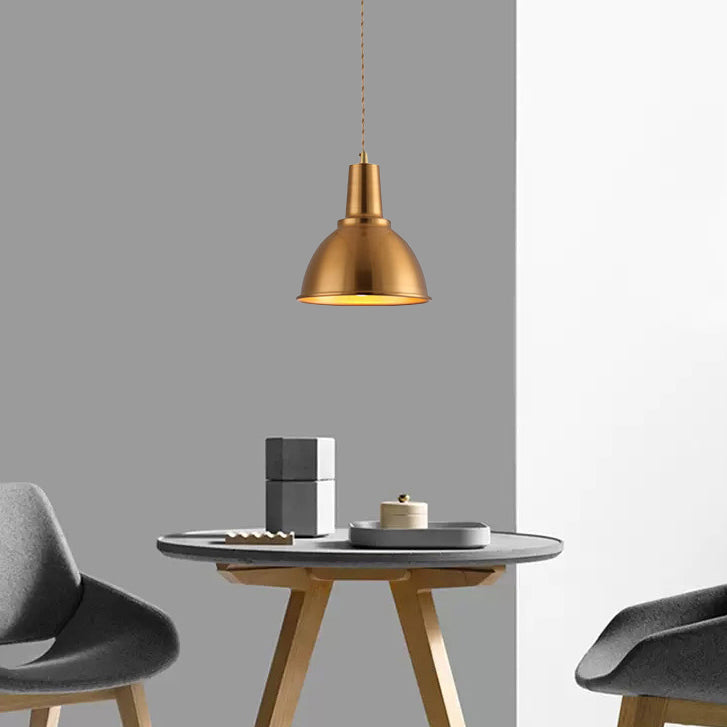 Contemporary Scandinavian Round Cone Aluminum 1-Light Pendant Light For Living Room