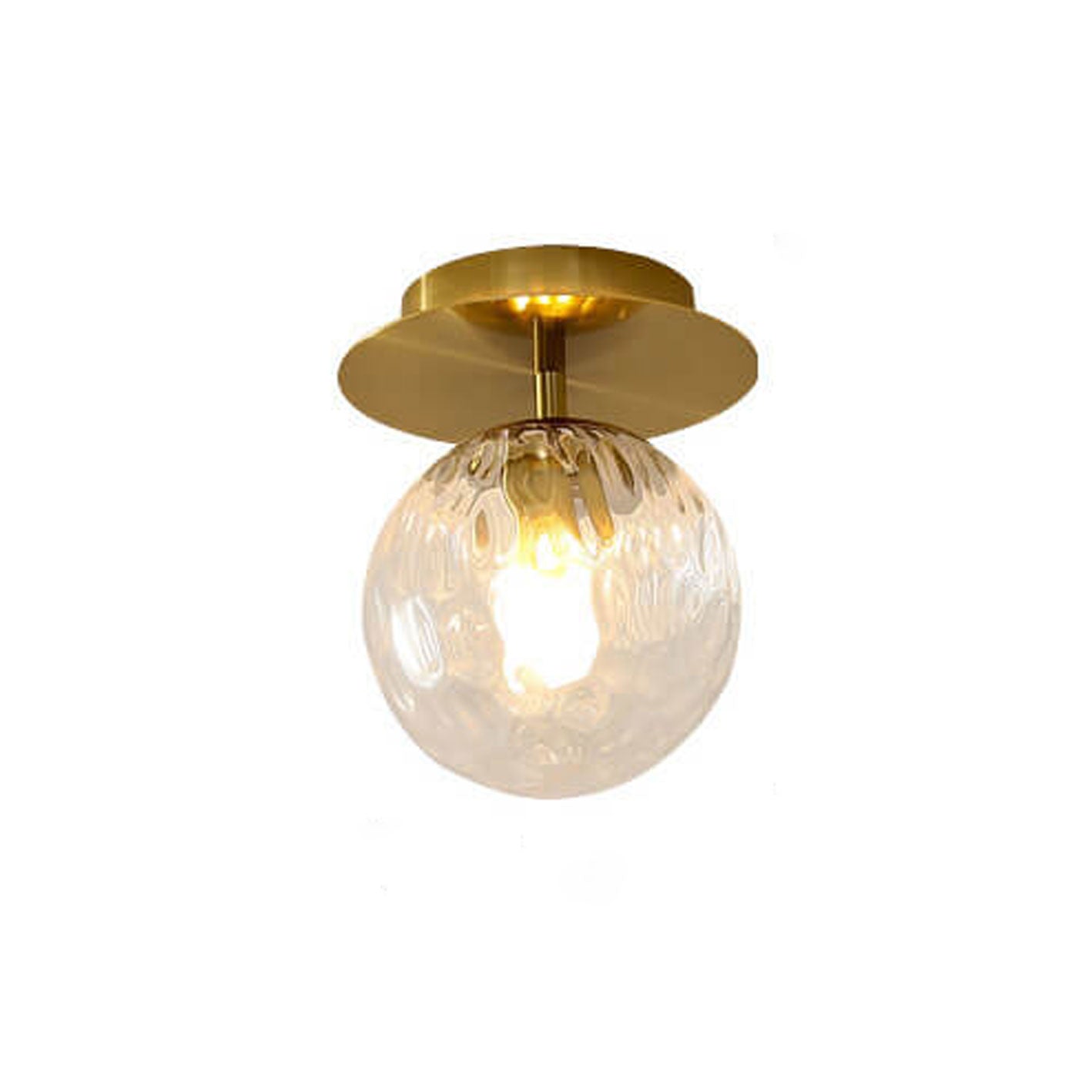 Nordic Water Glass Orb 1-Light Semi-Flush Mount Ceiling Light