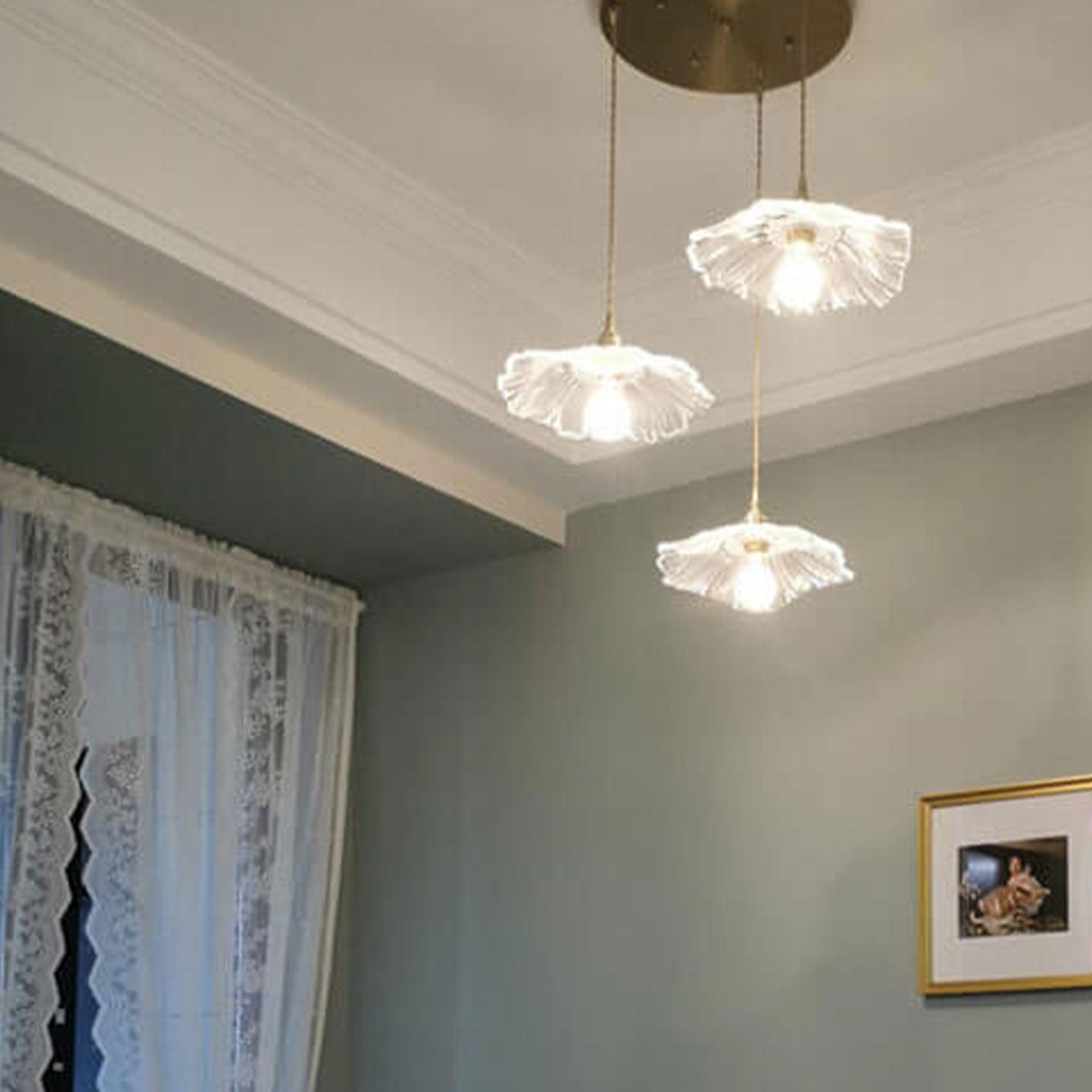 Nordic Light Luxury Brass Glass 1/3-Light Pendant Light