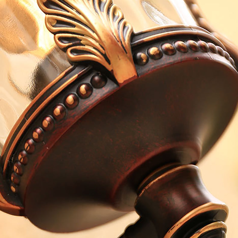 Traditional European Cylinder Quadrilateral Aluminum Glass 1-Light Wall Sconce Lamp For Outdoor Patio