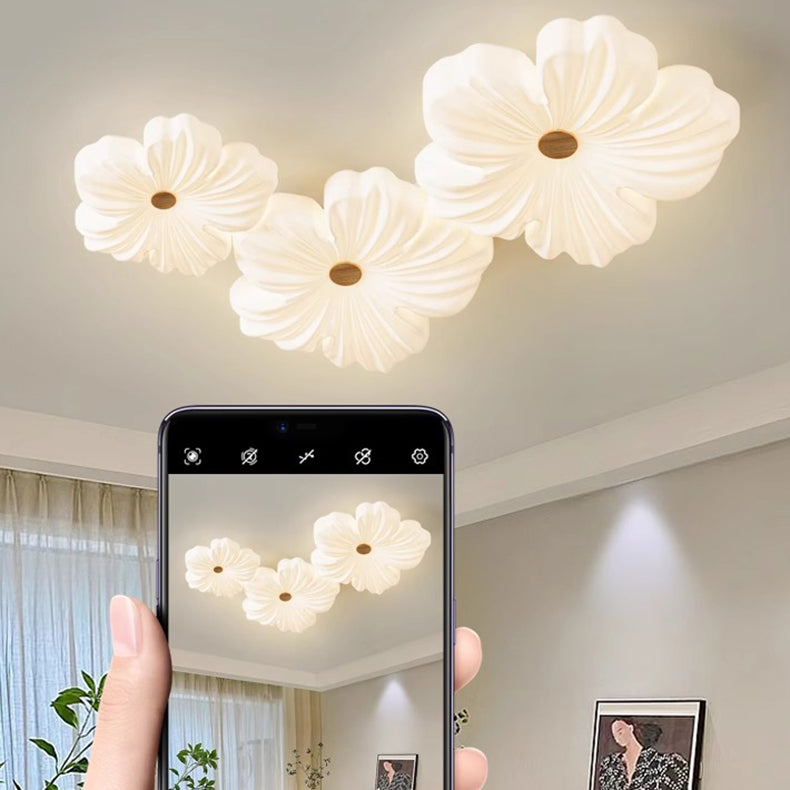 مصباح سقف LED بتصميم زهرة أكريليك حديدي عصري لغرفة المعيشة