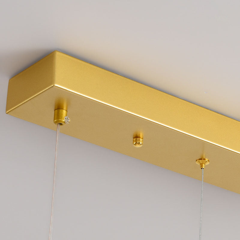 Modern Minimalist Corrugated Aluminum Strip PLA 3D Moon Shade LED Island Light Chandelier For Dining Room