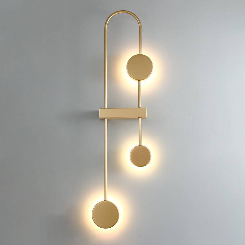 مصباح حائط LED معدني هندسي دائري معاصر من الأكريليك للممر