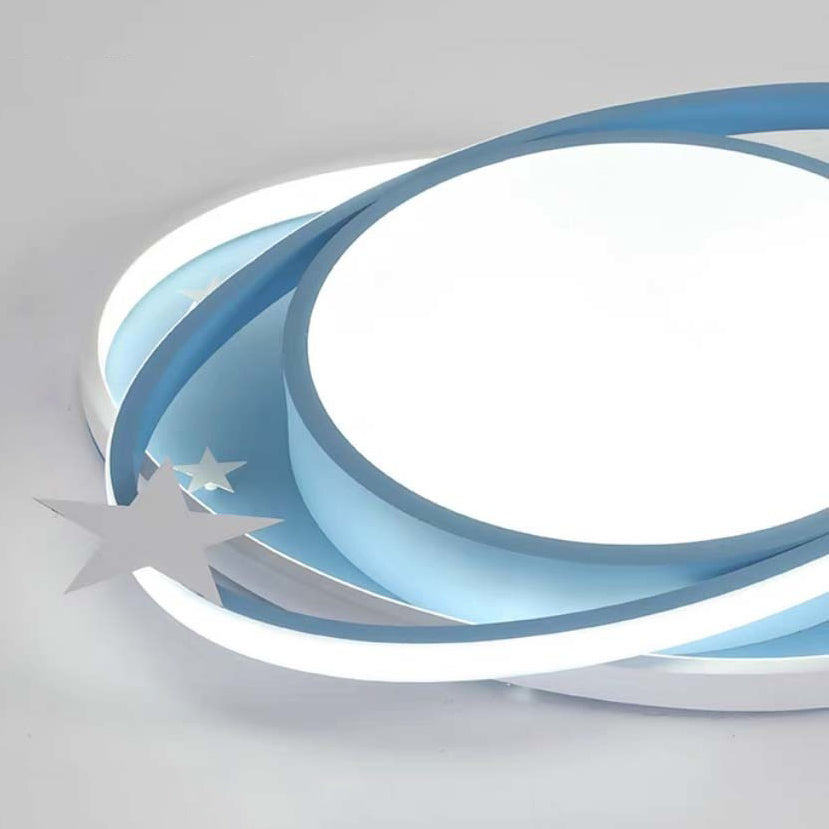 مصباح سقف LED دائري بيضاوي الشكل من الأكريليك والألومنيوم بتصميم آرت ديكو حديث لغرفة النوم