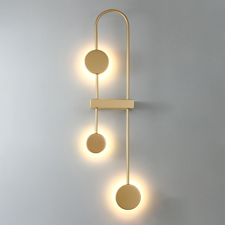 مصباح حائط LED معدني هندسي دائري معاصر من الأكريليك للممر
