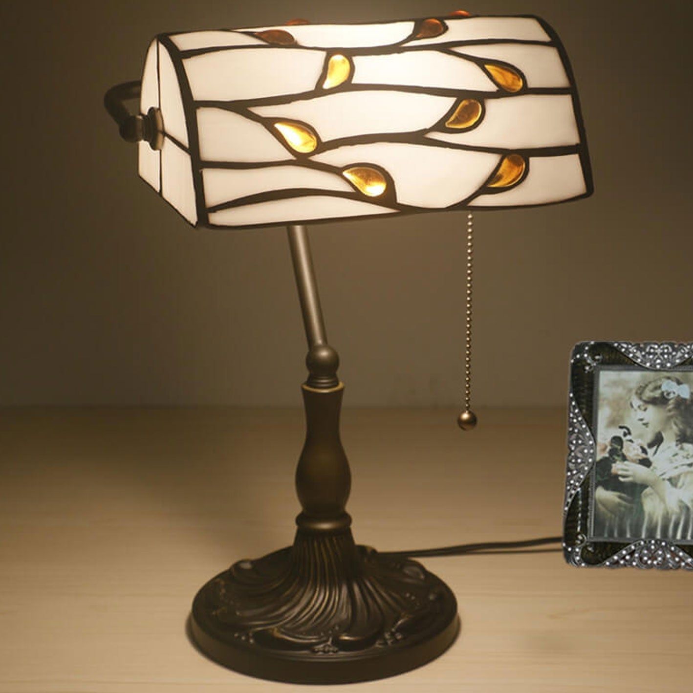 Vintage Tiffany Lucite Beads Design 1-Light Table Lamp