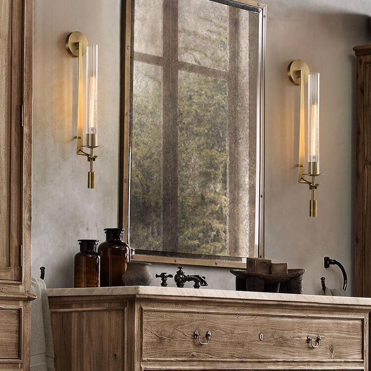 Modern Clear Glass 1-Light LED Tubular Wall Sconce Lamps