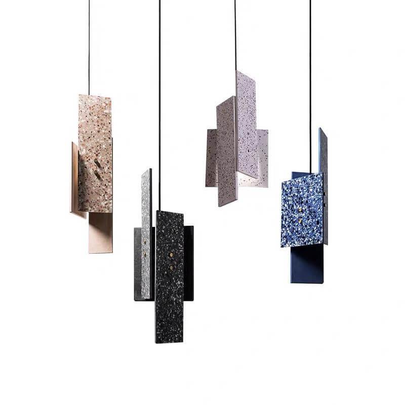 Nordic Colorful Cement Geometric 1-Light LED Pendant Light