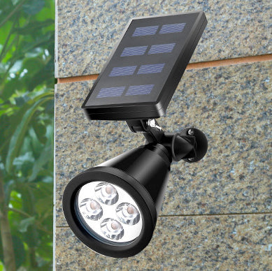 Modern Simplicity Solar Waterproof Conical Spotlight LED Outdoor Floor Plug Light