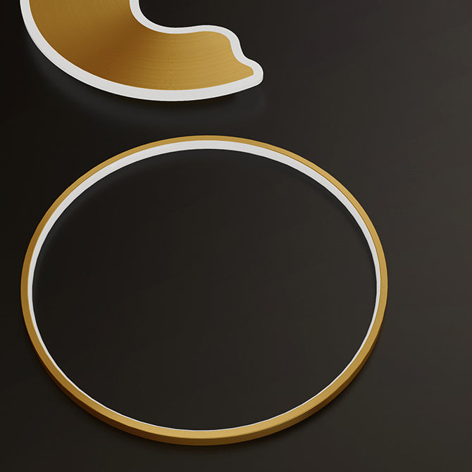 مصباح سقف LED دائري حديث بسيط مصنوع من النحاس والأكريليك بالكامل لغرفة النوم