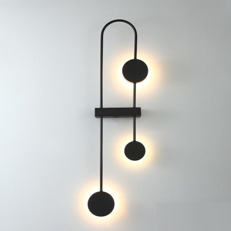 مصباح حائط LED معدني هندسي دائري معاصر من الأكريليك للممر