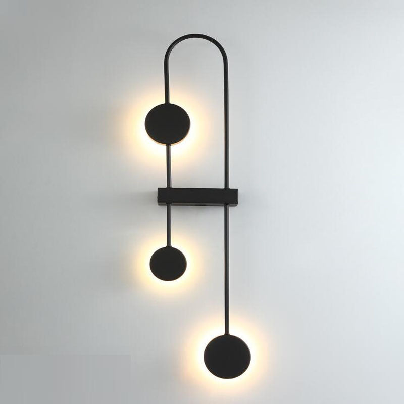 مصباح حائط LED معدني هندسي دائري معاصر من الأكريليك للممر