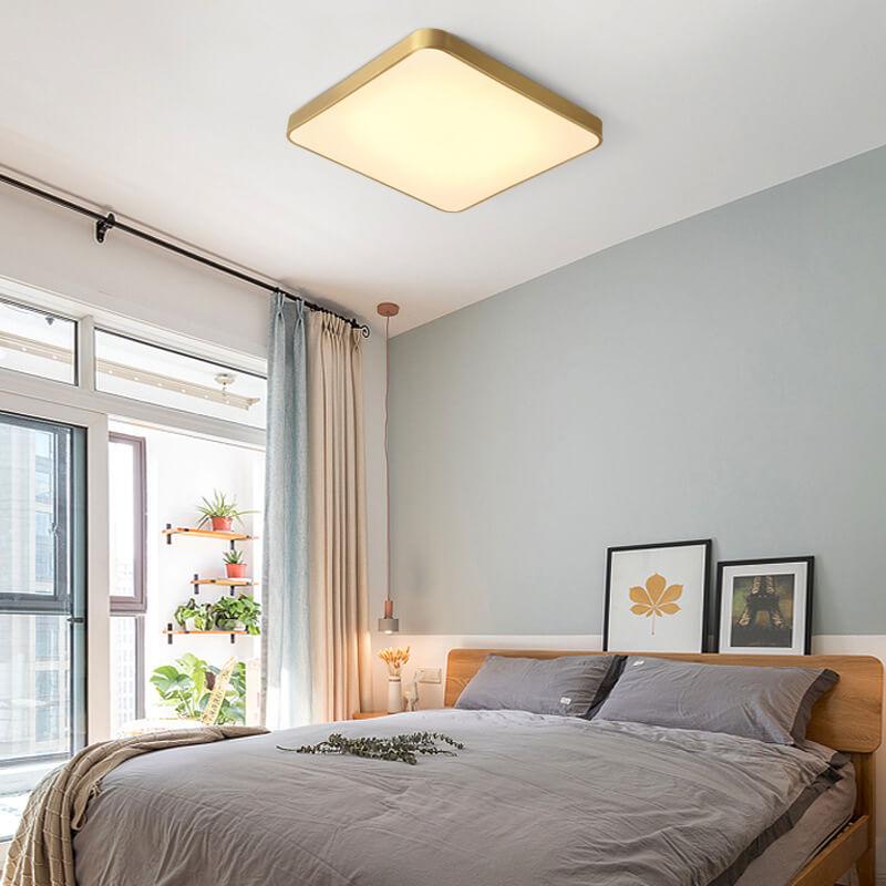 Simple Square 1-Light LED 3 Color Changeable Flush Mount Lighting
