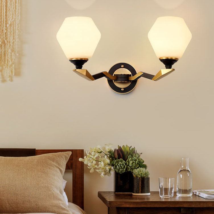 Geometric Shade 1-Light Armed Sconce Lamp