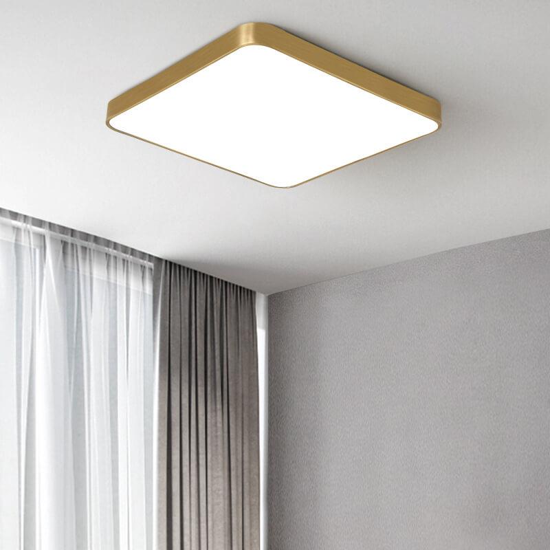 Simple Square 1-Light LED 3 Color Changeable Flush Mount Lighting