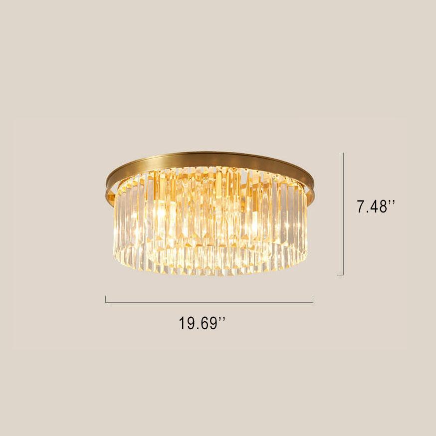 Modern Crystal 1-Light Circle Flush Mount Lighting