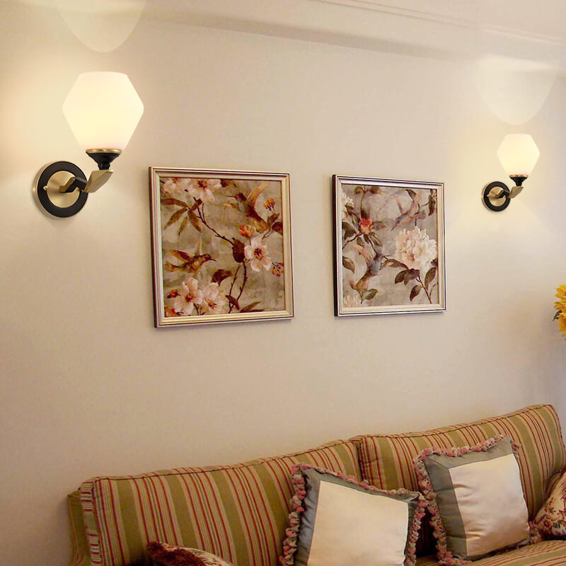 Geometric Shade 1-Light Armed Sconce Lamp