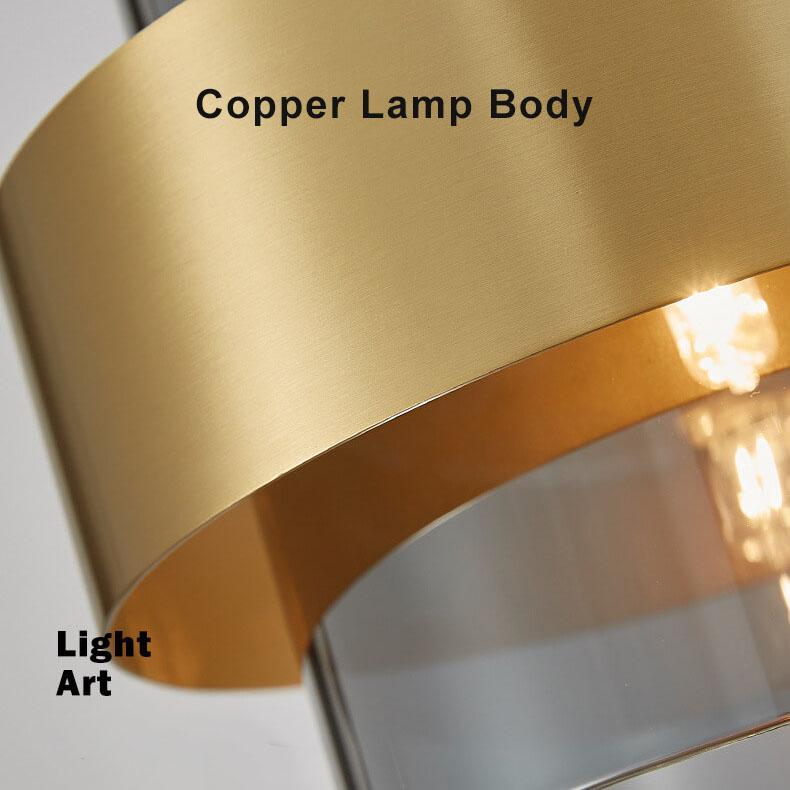 مصباح معلق أسطواني حديث من الزجاج مزود بمصباح واحد