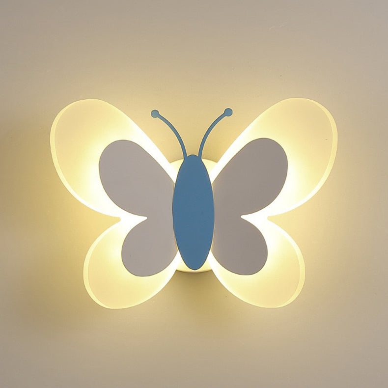 مصباح حائط LED حديدي بتصميم فراشة أكريليك معاصر إبداعي لغرفة النوم