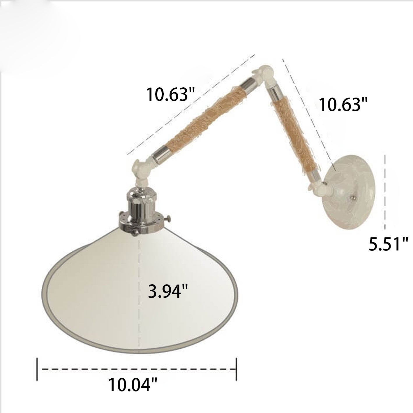 مصباح حائط مخروطي منسوج صناعي عتيق مزود بضوء واحد