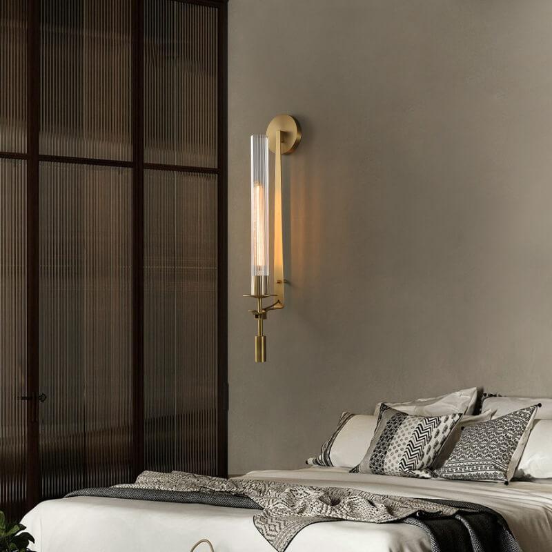 Modern Clear Glass 1-Light LED Tubular Wall Sconce Lamps