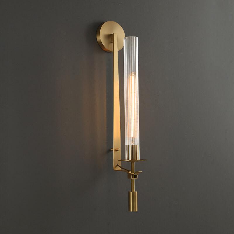 Modern Clear Glass 1-Light LED Tubular Wall Sconce Lamps