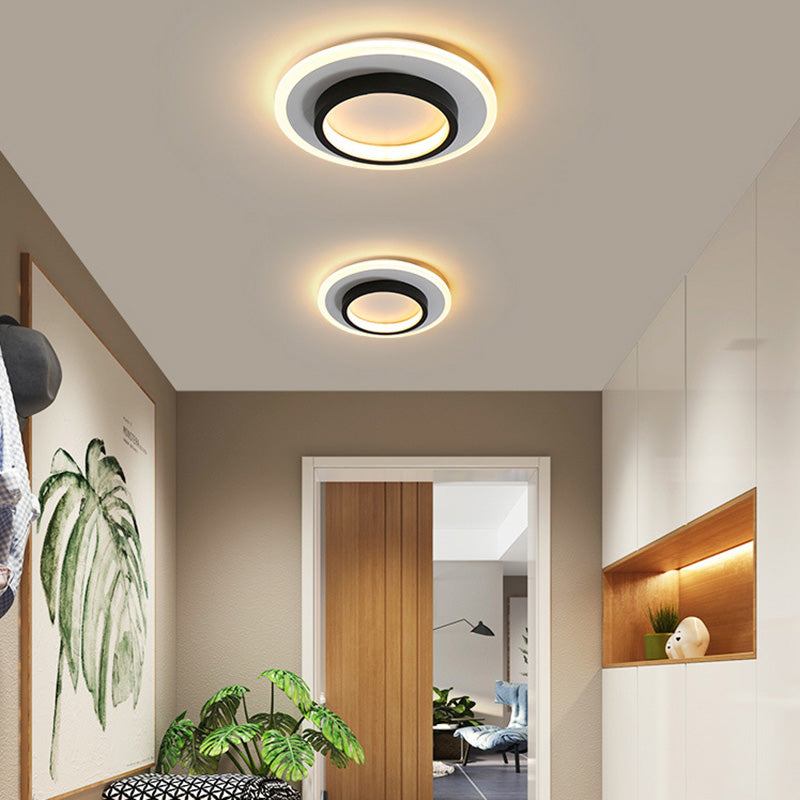 مصباح سقف LED دائري من الأكريليك الحديدي بتصميم عصري بسيط لغرفة المعيشة