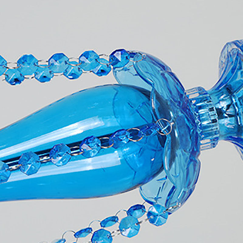 リビングルームに最適な、モダンな北欧風クリスタルキャンドルスティック6灯シャンデリア