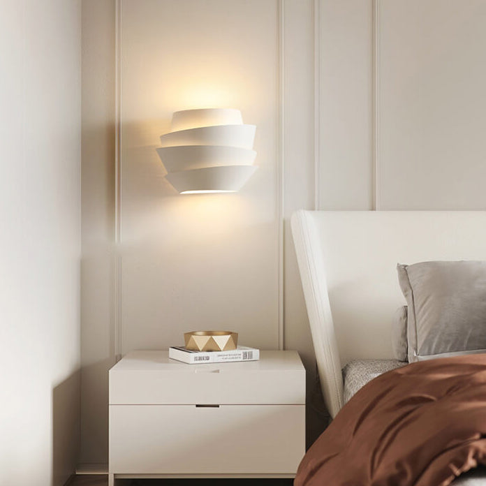 Nordic Minimalist Layers Half Cylinder Iron 2-Light Wall Sconce Lamp