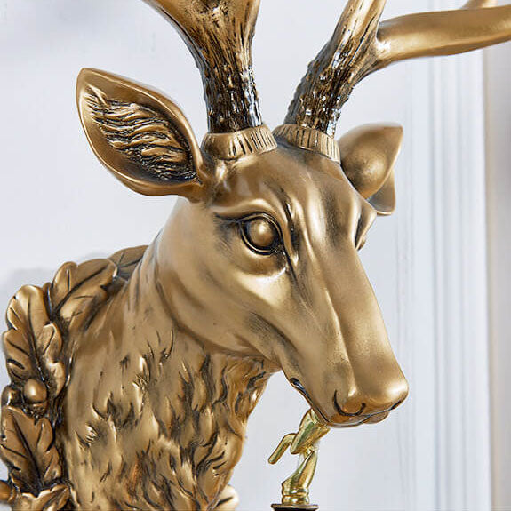 European Retro Deer Head Resin 1-Light Wall Sconce Lamp