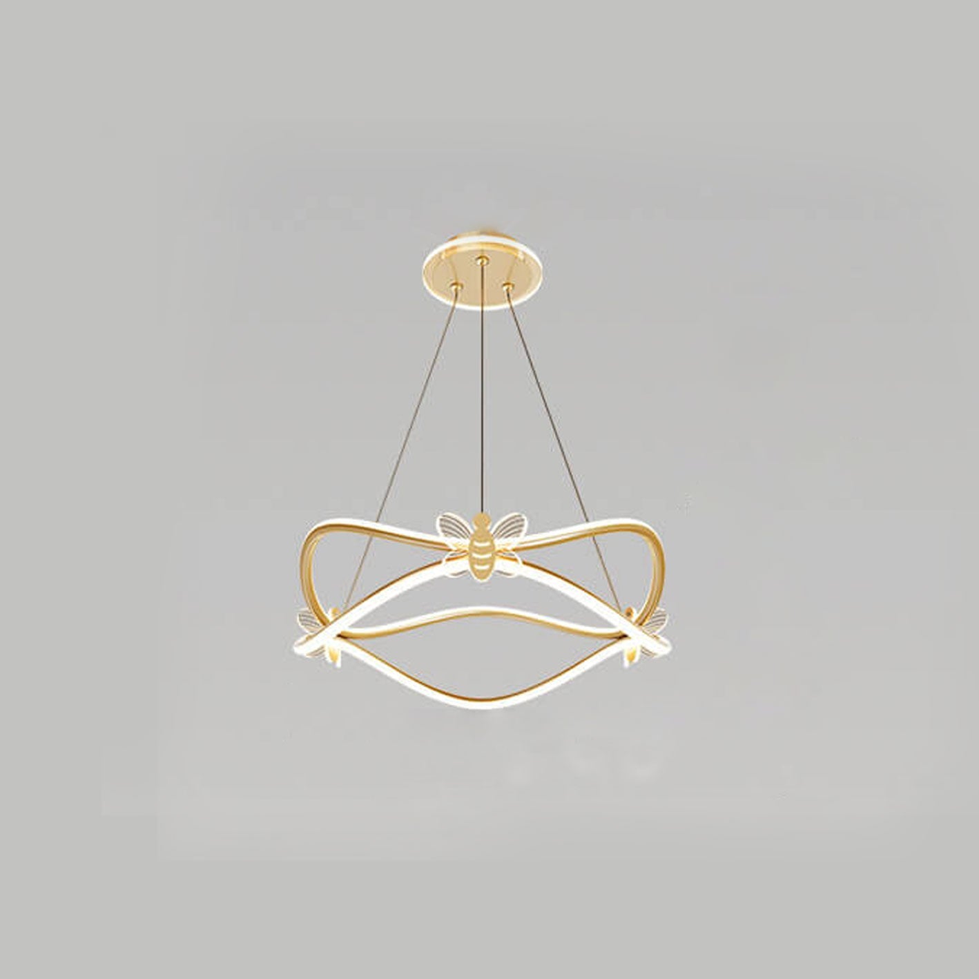 Modern Minimalist Wave Iron 3/4-Light LED Island Light Chandelier