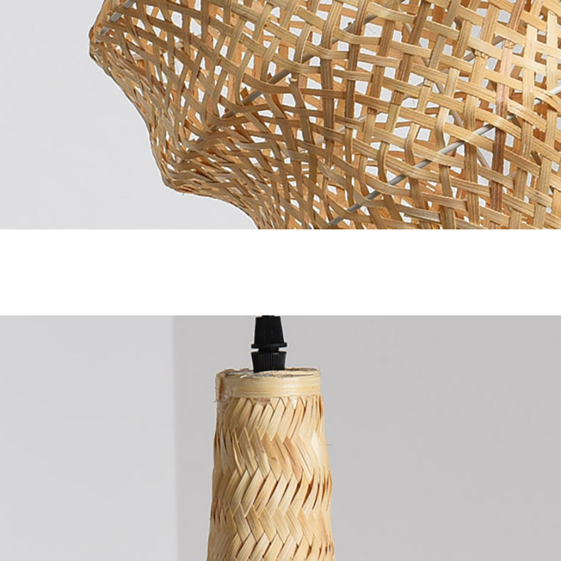 Traditional Chinese Conch Shape Hardware Bamboo 1-Light Pendant Light For Living Room