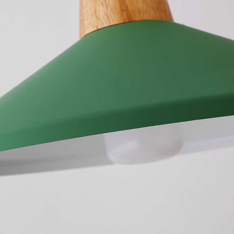 Nordic Minimalist Macaron Solid Color Aluminum Wood 1-Light Pendant Light