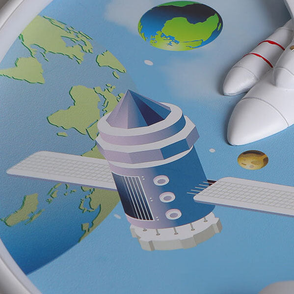 Nordic Minimalist Cartoon Resin Round LED Flush Mount Ceiling Light