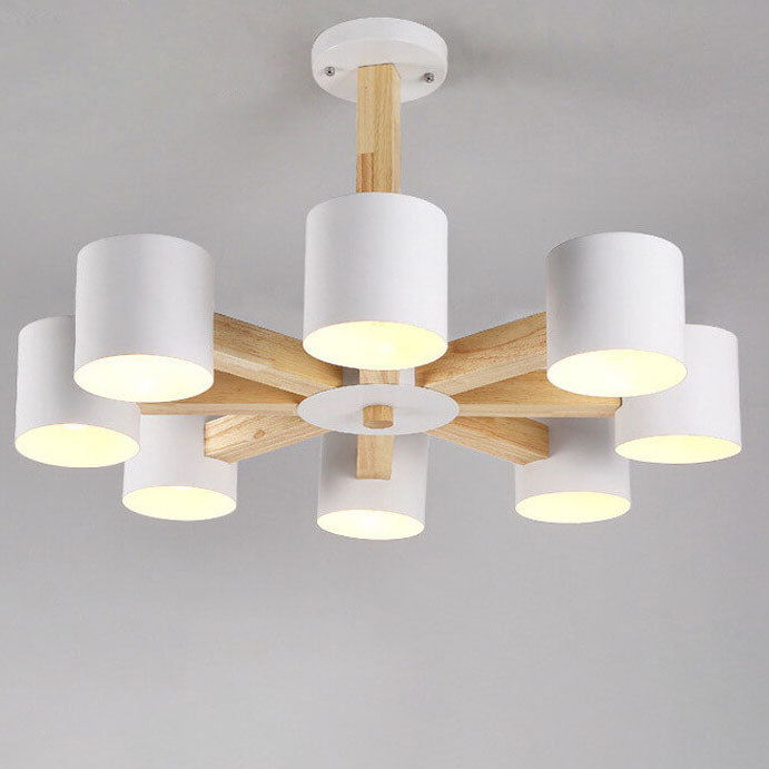 Scandinavian Minimalist Log 6/8-Light Island Light Chandelier