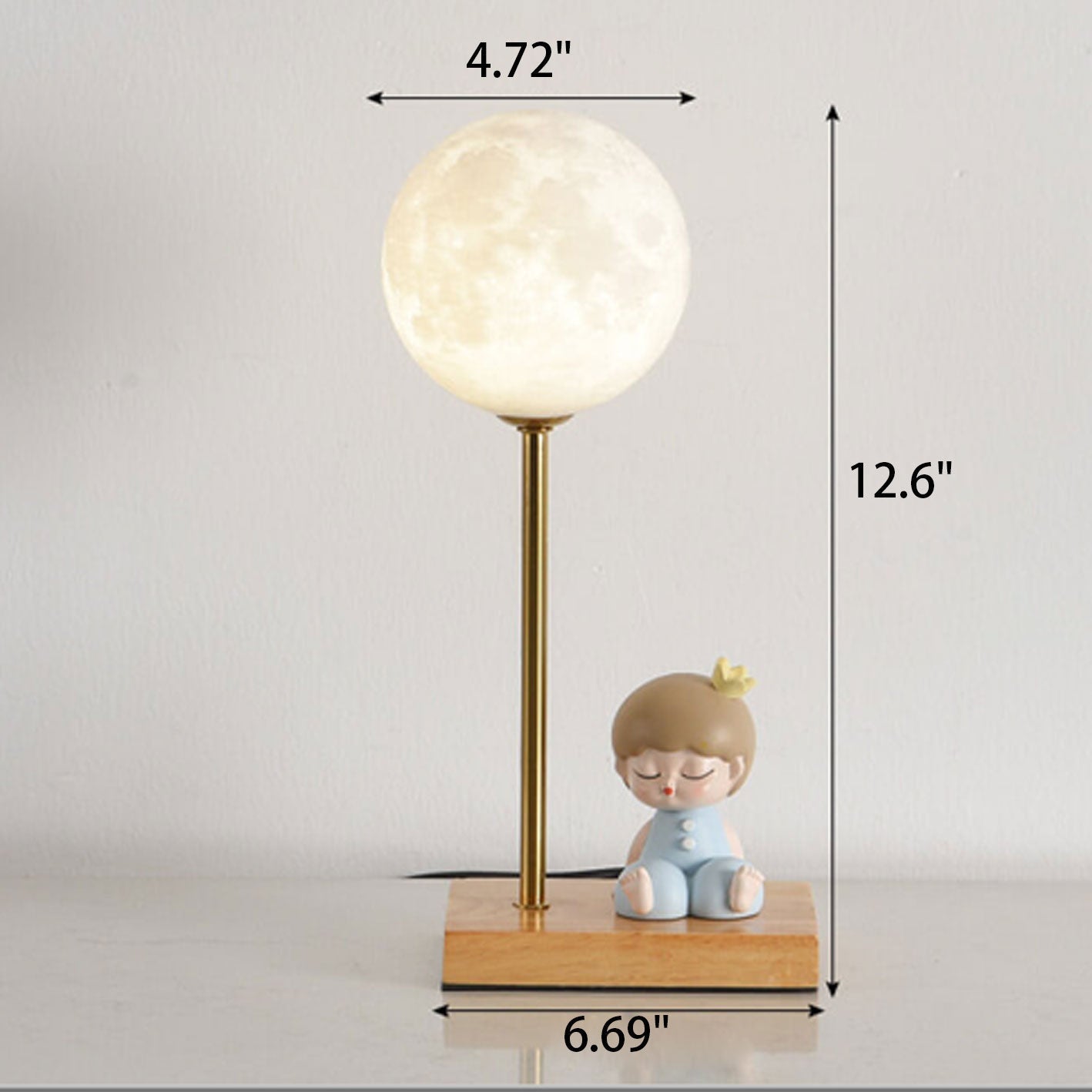 Nordic Creative 3D Printed Moon 1-Light Decorative Table Lamp