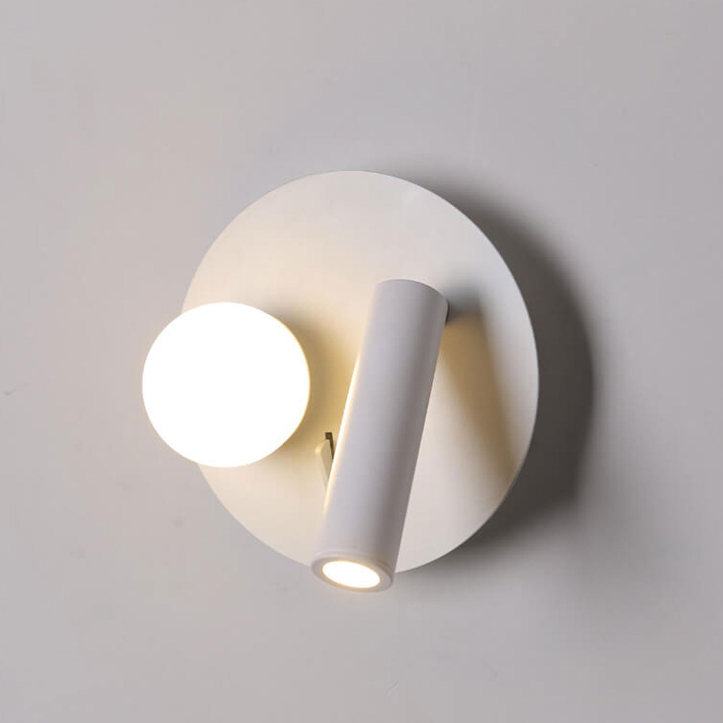 مصباح حائطي LED للقراءة مصنوع من الحديد الأكريليكي دائري/مربع بتصميم بسيط على الطراز الاسكندنافي