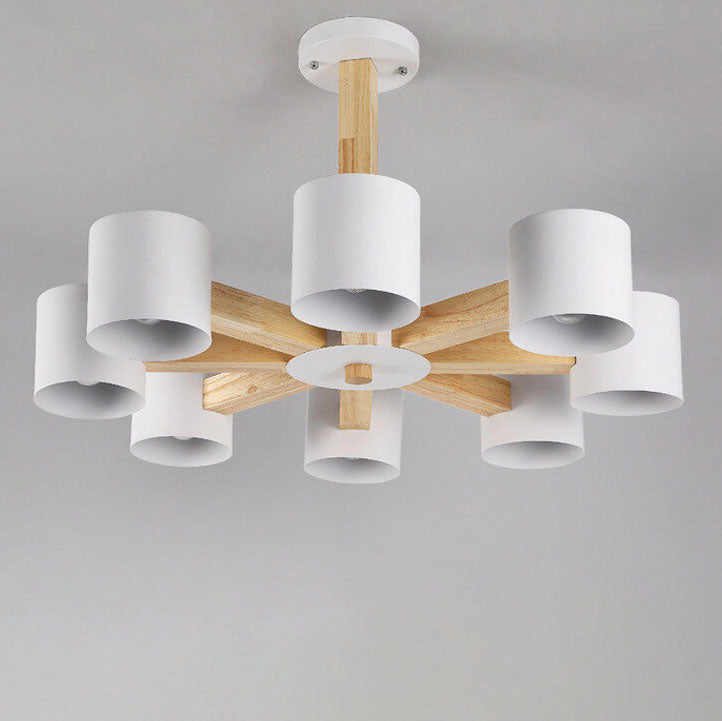 Scandinavian Minimalist Log 6/8-Light Island Light Chandelier