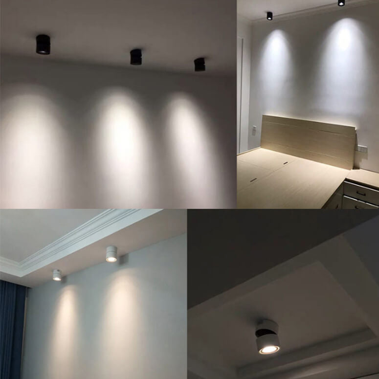 Industrial Aluminum Foldable Cylindrical LED Spotlight Flush Mount Light