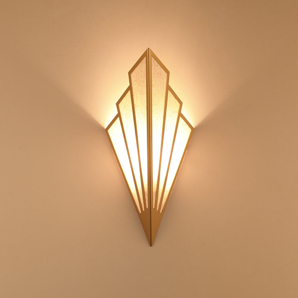 Contemporary Creative Scalloped Iron Linen 1-Light Wall Sconce Lamp For Bedroom