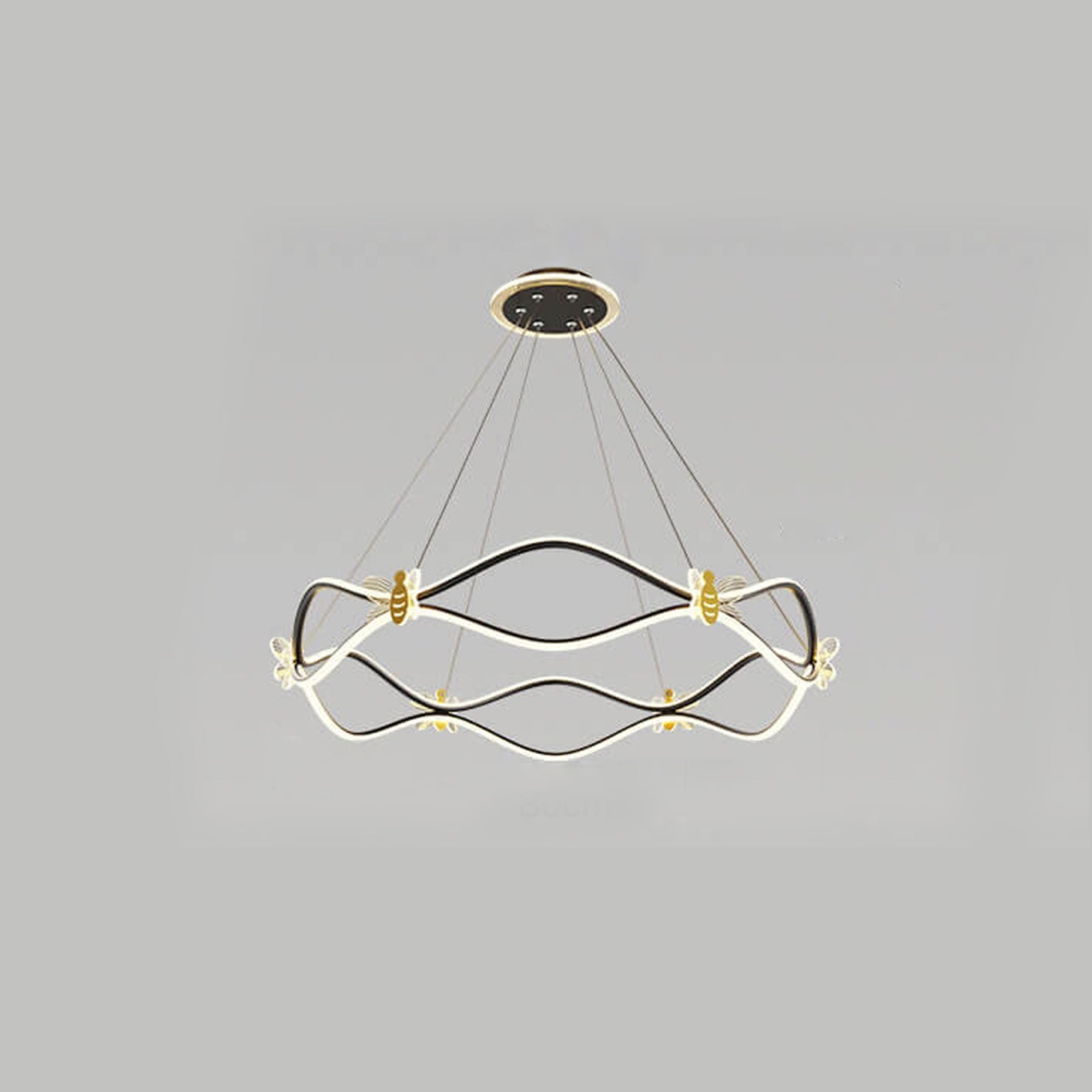 Modern Minimalist Wave Iron 3/4-Light LED Island Light Chandelier