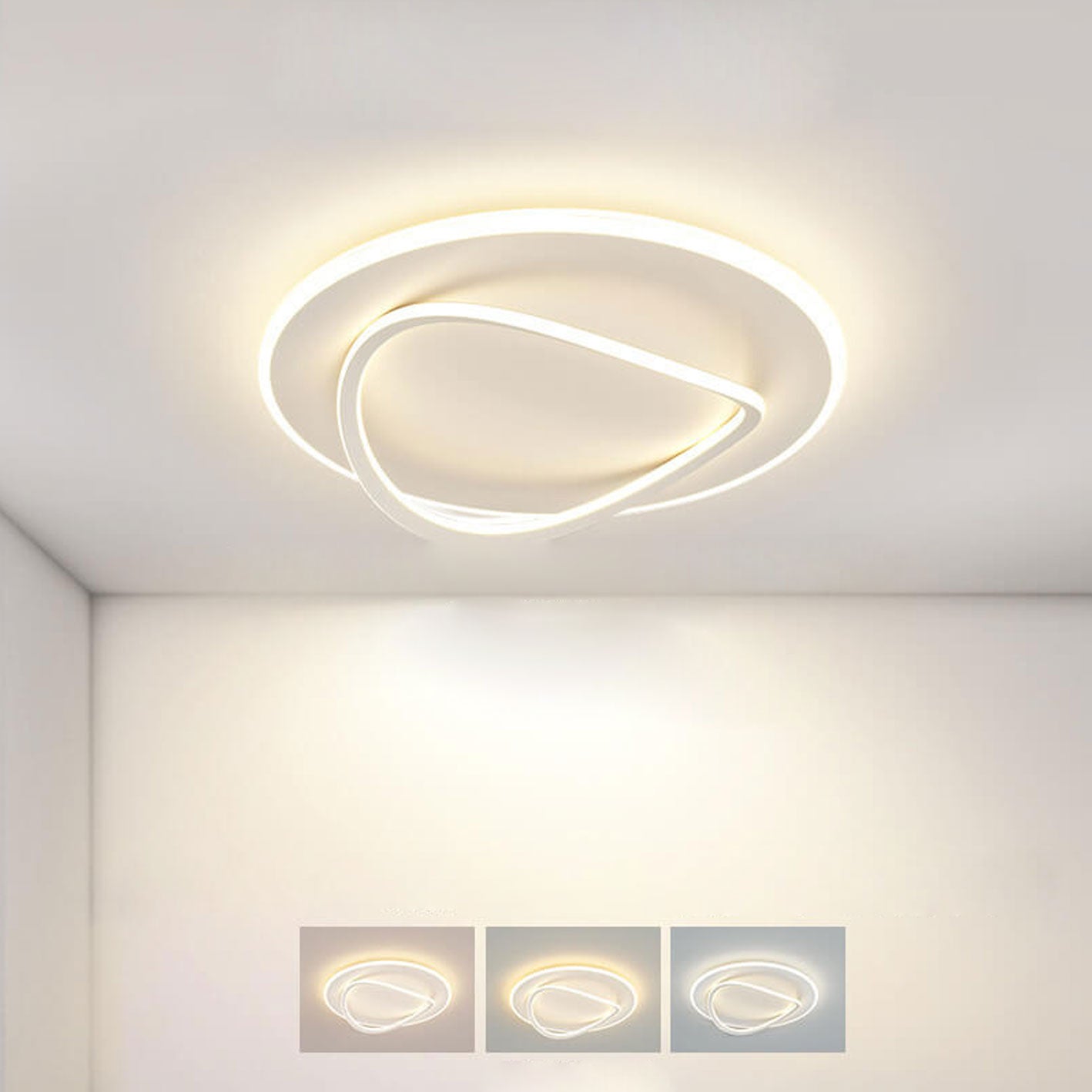 Nordic Minimalist Round Oval LED Flush Mount Ceiling Light