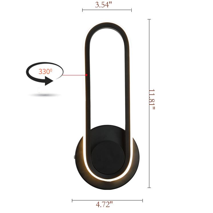 مصباح حائط LED دوار حديث إسكندنافي مزود بضوء واحد